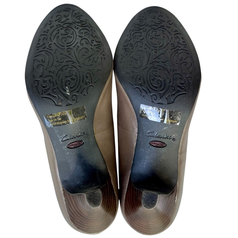 Clarks Metallic Gold Open-Toe Leather Pumps Size 6.5 - Picture 9 of 11